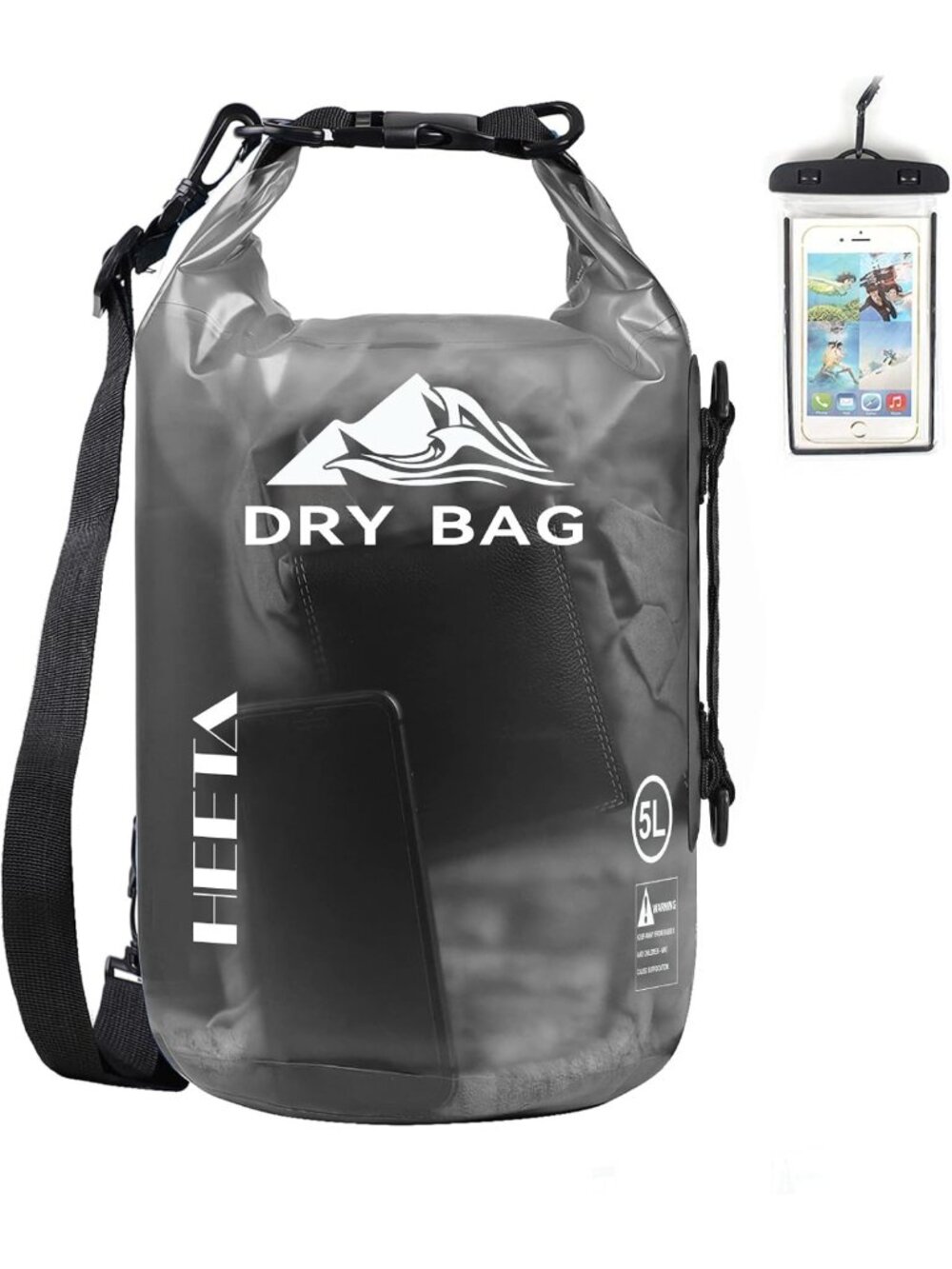 Waterproof Dry Bag Backpack with Phone Case - Lightweight, Durable, 5L to 40L